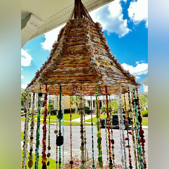 Handmade Spring & Sunshine Porch Lampshade Chandelier PLEASE SEE VIDEO - Picture 5 of 13